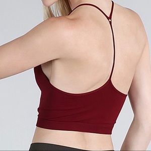 NWT Seamless Y-Back Cropped Cami in MAROON
